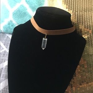 Leather choker with charm